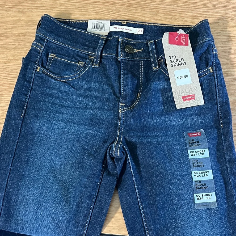 Levi's Super Skinny Jeans 00 Short W24 L28 - Picture 12 of 14